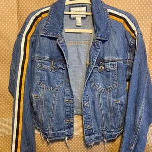 Forever 21 Denim Arm Striped Jacket